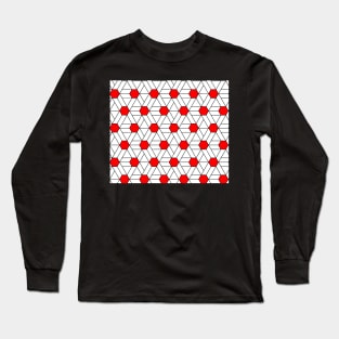 Red Diamond Fashion Print Pattern Long Sleeve T-Shirt